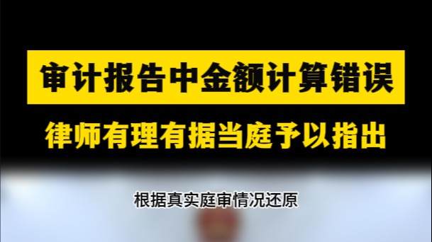 审计报告中金额计算错误，律师有理有据当庭予以指出