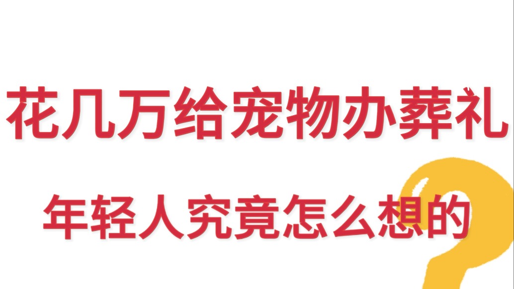 花几万给宠物办葬礼，殡葬24小时服务电话 4008341834年轻人究竟怎么想的？